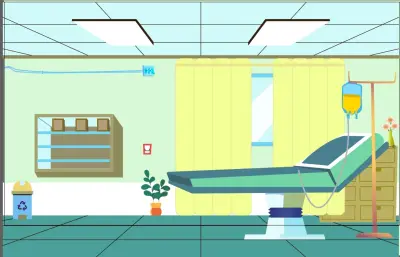 توضيح لغرفة مشفى لفيديو توعوى عن البلازما