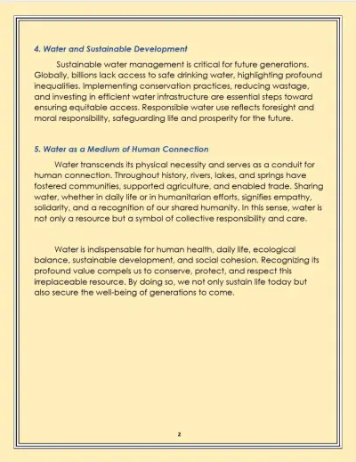 The vital importance of water