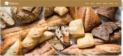 صفحة هبوط لمخبز حديث