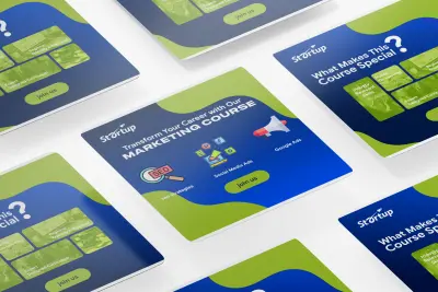 تصميم محتوى سوشيال ميديا لشركة تسويق إلكتروني