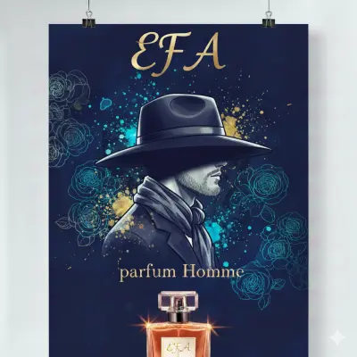 انشأت اعلان لعطر وكذلك صممت ملصق له جميل