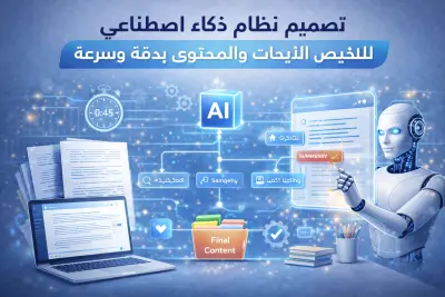 تصميم نظام ذكاء اصطناعي لتلخيص الأبحاث والمحتوى بدقة وسرعة