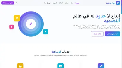 الموقع الإلكتروني يمثل وكالة أو دار متخصصة في تقديم حلول إبداعية متكاملة في مجالات:  الدعاية والإعلان  التصميم الجرافيكي والفني  الطباعة  اللوحات الإعلانية (البنرات واللوحات الخارجية)