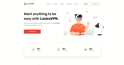 صفحة هبوط (Landing Page) لـ LaslesVPN