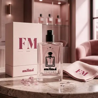 تصميم هوية بصرية فاخرة لعطر "فخامة" (FAKAMA) | شعار وتطبيقات (Mockup)