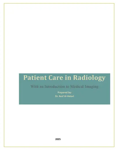 Summarize and edit some chapters in Ruth Ann Ehrlich, Dawn M. Coakes - Patient Care in Radiography