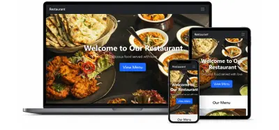 صفحة هبوط للمطعم بأستخدام الBootstrap