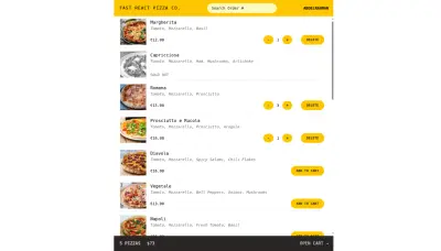 موقع لادارة طلبات البيتزا