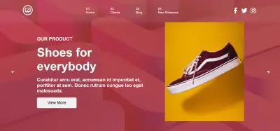 Landing Page لموقع عرض منتجات أحذية بتصميم متجاوب