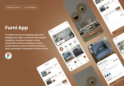 Furni:  تصميم واجهة وتجربة مستخدم لتطبيق تجارة إلكترونية للأثاث العصري