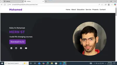 تصميم وتنفيذ Landing Page  (Portfolie)