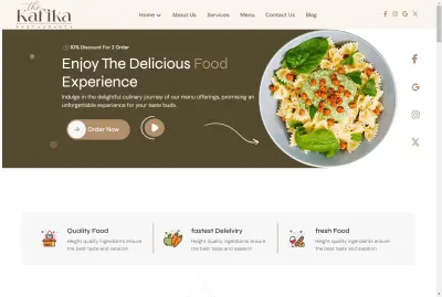 موقع Kafika – منصة لمطعم وتجربة طعام تفاعلية (Next.js)