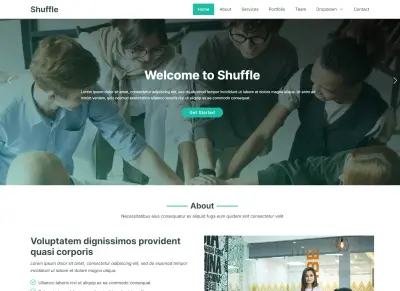 Shuffle – موقع شركة خدمية عصري باستخدام SASS و JavaScript تفاعلي