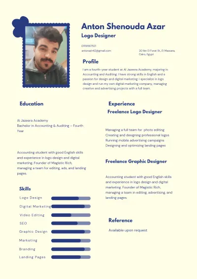 "تصميم سيرة ذاتية احترافية باللغة العربية والإنجليزية بشكل يجذب أصحاب العمل"