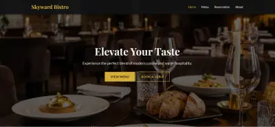 قمت بتصميم وتنفيذ موقع ويب احترافي لمطعم يتكوّن من 3 صفحات رئيسية (الصفحة الرئيسية – قائمة الطعام – الحجز والتواصل)