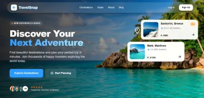 Front-End Hero Section for Travel Website