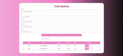 نظام CRUD لإدارة البيانات باستخدام JavaScript