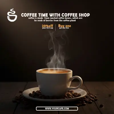 هوية بصرية كاملة لـ Coffee Shop