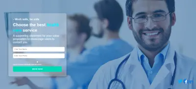 تصميم وتطوير صفحة هبوط لموقع خدمات الرعاية الصحية