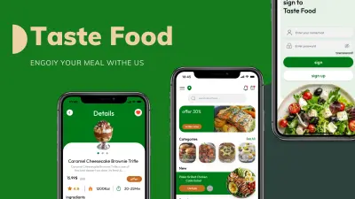 تصميم UI/UX لتطبيق حجز الطعام