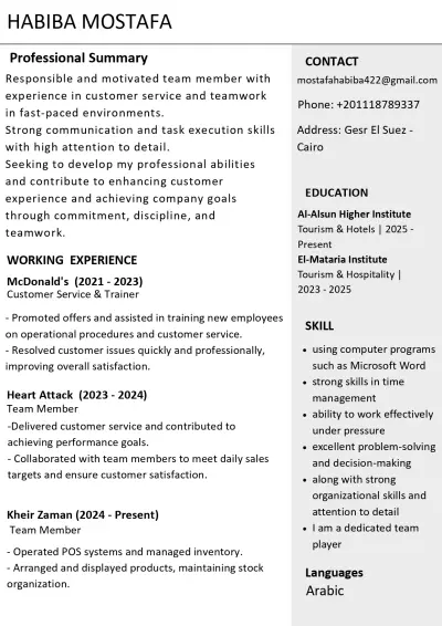 كتابة سيرة ذاتية بنظام ATS