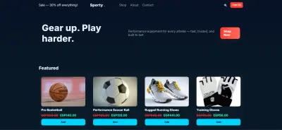 متجر إلكتروني للمعدات و الأدوات الرياضية