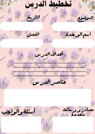 آخر أعمالي في تصميم ال Teacher planner