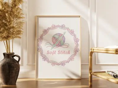 تصميم لوجو احترافي لبراندات الكروشيه والهاند ميد