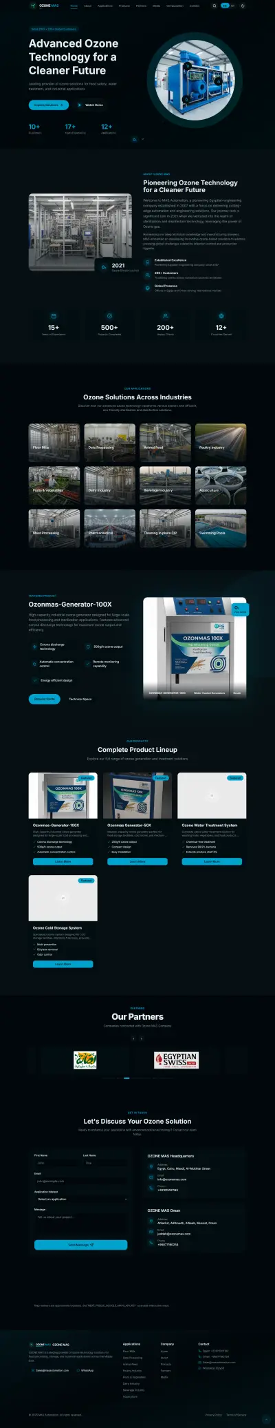 تصميم موقع لشركه في القاهره ozonemas  يعرض خدمات الشركه احترافي باستخدام nextjs