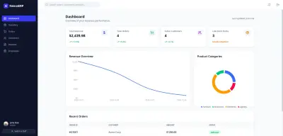 قمت بإنشاء نظام ERP متكامل يحاكي طريقة عمل الشركات الحقيقية ليعكس سيناريوهات واقعية.