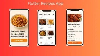 تطبيق وصفات أكل Flutter مع عرض الوصفات والتفاصيل