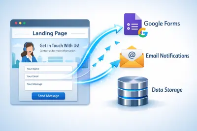 ربط صفحة الهبوط بنموذج تواصل أو Google Forms