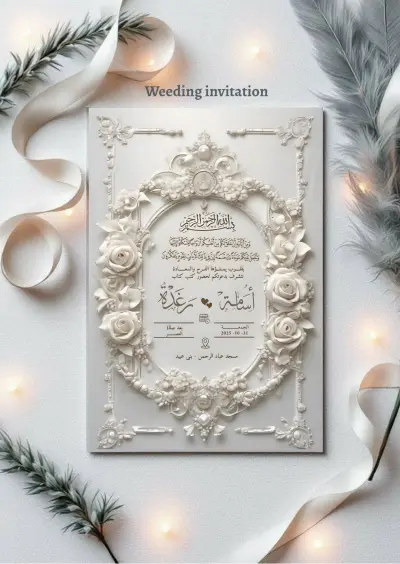 تصميم دعوة زفاف هادى وراقى