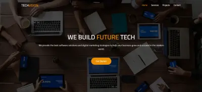 تصميم وتكويد صفحة هبوط (Landing Page) متجاوبة لشركة خدمات تقنية