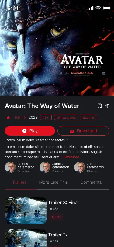 تصميم واجهة مستخدم (UI/UX) لتطبيق بث أفلام ومسلسلات (Streaming App مثل Netflix)