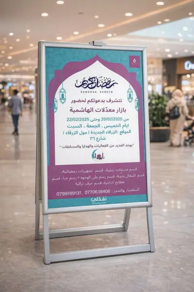 تصميم إعلان social media لبازار رمضاني