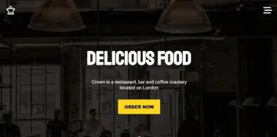 قالب موقع مطعم متجاوب بالكامل، مصمم لإنشاء حضور إلكتروني أنيق وسهل الاستخدام للمطاعم.
