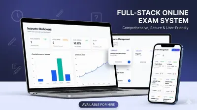 تصميم وتطوير منصة اختبارات إلكترونية احترافية مع لوحة تحكم