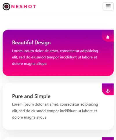 تحويل OneShot الي responsive لتناسب جميع الشاشات
