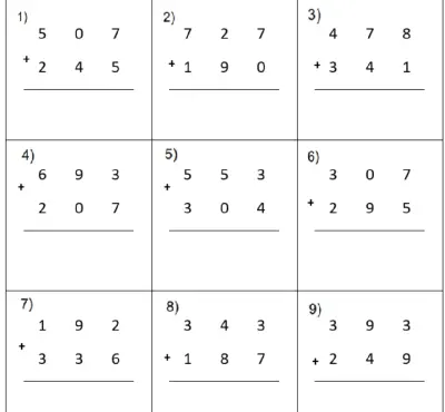 ورقة عمل لمادة الرياضيات