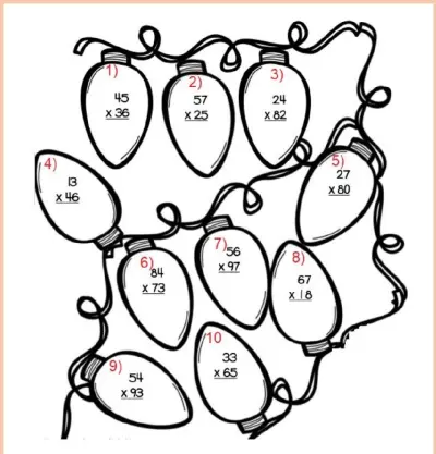 ورقة عمل لمادة الرياضيات