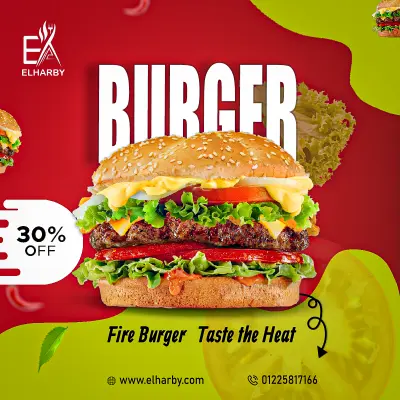 تصميم بوست سوشيال ميديا احترافي للمطاعم