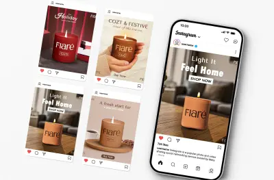 هوية بصرية لماركة شموع flare