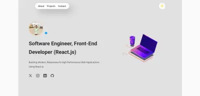 بورتفوليو شخصي مطوّر باستخدام React JS لعرض مهاراتي ومشاريعي في مجال تطوير الويب.