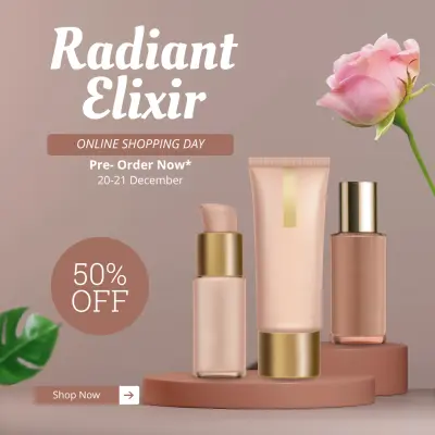 تصميم إعلان سوشيال ميديا احترافي لمنتجات العناية بالبشرة