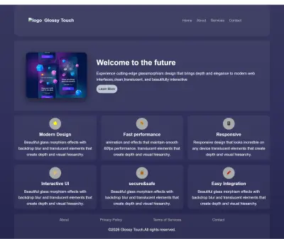 Glossy  Touch landing page