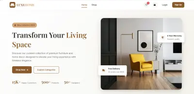 متجر إلكتروني احترافي للأثاث والمفروشات المنزلية