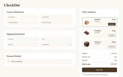 صفحة شراء في موقع الكتروني ل e-commerce business