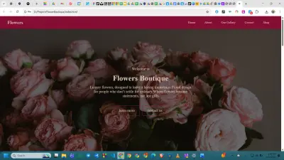 تصميم Landing Page لمتجر زهور فاخر (Flowers Boutique)