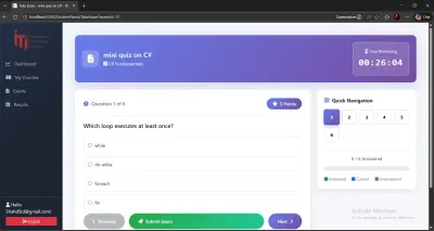 تصميم وتطوير منصة إدارة امتحانات أونلاين كاملة (Online Exam System) – لوحة تحكم للأدمن والمدرس والطالب